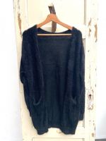 Zwart lang fluffy vest